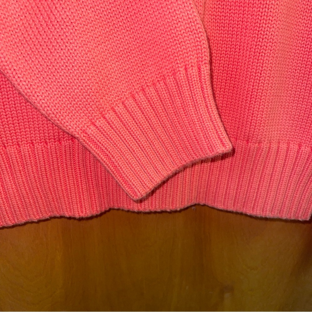 Lands' End Men’s Pullover Sweater Size Medium Orange/Coral - Picture 7 of 10